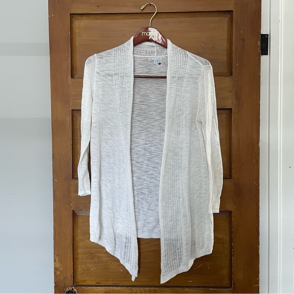 Old Navy White Cardigan Women's Size Small | Button Front Sweater Pre-Owned